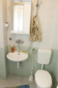 a bathroom with a toilet and a sink at Guest House Olga in Budva
