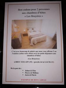 Postel nebo postele na pokoji v ubytování Chambre d'hôtes Les Bruyères