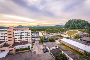 an aerial view of a city with buildings at Sinkiat Thani Hotel in Satun