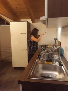 Kuchyň nebo kuchyňský kout v ubytování Ferienhaus Elisabeth