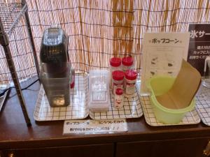 a display of different items on a table at Tsuyama Central Hotel Townhouse in Tuyama