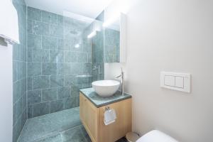 フリムスにあるVia Surpunt 20A - A1- Bruwerのバスルーム(洗面台、トイレ、シャワー付)