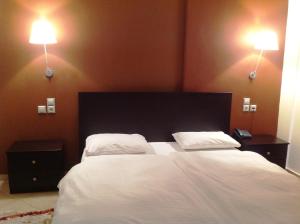 Postel nebo postele na pokoji v ubytování Hotel Meteoritis