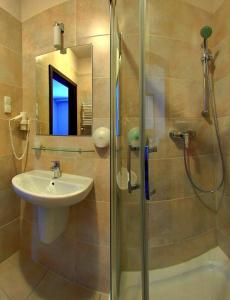 A bathroom at Hotel Camelot