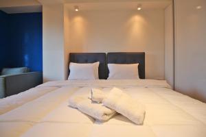Cama o camas de una habitación en Luxury Skopje Apartments