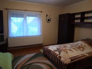 カポシュヴァールにあるBocskai Vendégházのベッドルーム(ベッド1台、窓付)