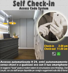 a flyer for a self check in access code system at Z-ArchSuites in Rome