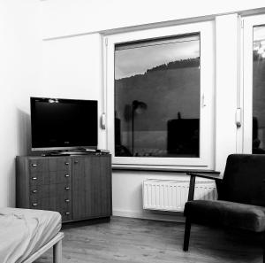 TV a/nebo společenská místnost v ubytování Ferienhaus Fräulein Frenz
