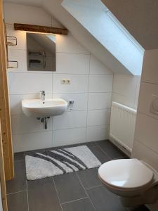 a bathroom with a sink and a toilet at Hochkirg Lehen in Donnersbach