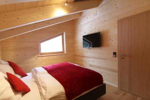 Televízia a/alebo spoločenská miestnosť v ubytovaní Heidi Chalets Falkert Heidialm - Chalet Almsommer