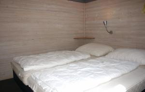 キルヒハイムにあるFerienhaus am See im Bergland "Schmetterling"の- 白い大きな枕2つ(1室のベッドに設置)