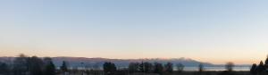 a view of a mountain in the distance with trees at Marko Apartments in Struga