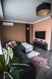 Posteľ alebo postele v izbe v ubytovaní SUNLIGHT GOLD Penthouse Szeged - Exclusive