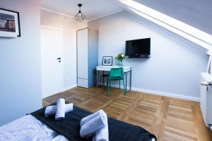 Televízia a/alebo spoločenská miestnosť v ubytovaní Apartamenty Koci Ogon