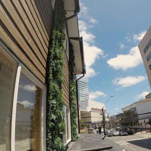 un edificio con hiedra creciendo a su lado en APART HOTEL SUVERAL, en Puerto Montt