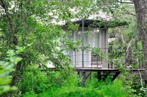 una casa en el árbol en medio del bosque en The Backwaters Lodge, en Wilpattu