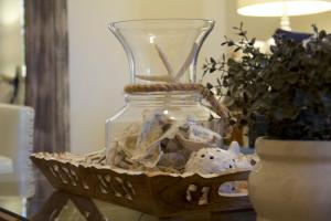 a glass jar filled with shells on a table at Andreas Hotel & Spa in Palm Springs