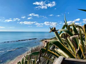 uma vista para o oceano a partir de uma praia em Verdeacqua Holiday House em Marinella di Selinunte