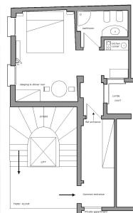 a floor plan of a house at Piccolo appartamento a San Marco in Venice