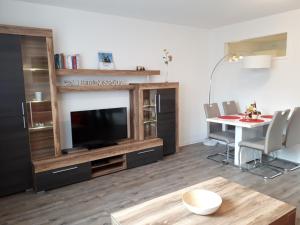 TV a/nebo společenská místnost v ubytování Ilmperle im Hubertushof