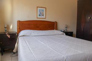 a bedroom with a bed and a lamp at Telhadense in Castelo Branco