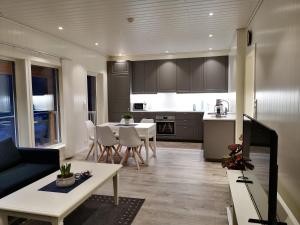 Kjøkken eller kjøkkenkrok på Skaimsberg Holiday Apartments