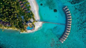 an aerial view of an island in the ocean at Filitheyo Island Resort in Filitheyo