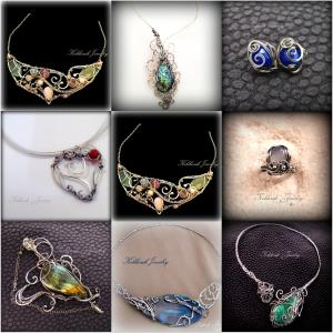 a collage of pictures of different types of jewelry at Villa Oranien in Diez