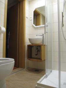 a bathroom with a sink and a toilet at Apartmaji Zupančič in Bohinj +14 photos