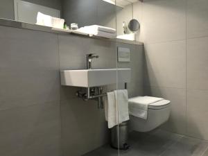 a bathroom with a sink and a toilet at Vila Burbonka in Nova Gorica