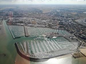 an aerial view of a marina on the water at La Rochelle sur L'eau in La Rochelle