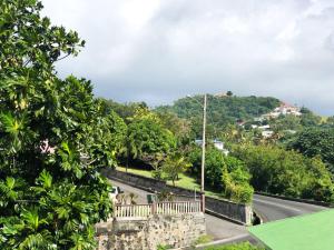 a view of a road in a town with trees at Calliandras Apartment Complex in Kingstown