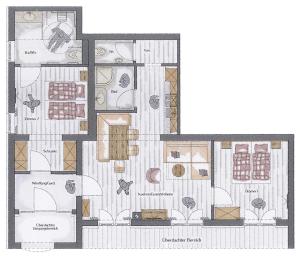 Půdorys ubytování Appartements Erwin Hüttl III