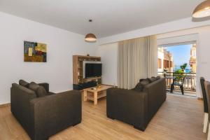 TV a/nebo společenská místnost v ubytování Oresteia Downtown Apartment