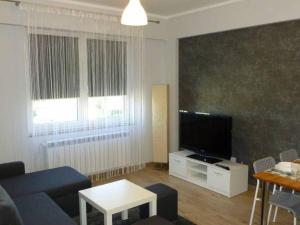 Televízia a/alebo spoločenská miestnosť v ubytovaní Apartament Korazone ZATOR