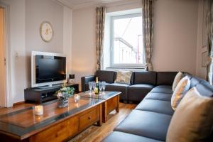 TV a/nebo společenská místnost v ubytování Zythogite Appartement 8 personnes avec jardin, bbq