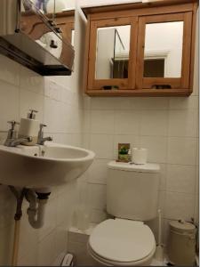 La salle de bains est pourvue de toilettes et d'un lavabo. dans l'établissement Family Rest At Best Location with Best Price, à Londres