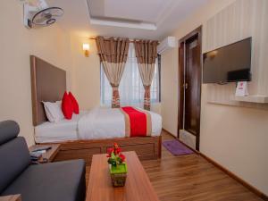 TV a/nebo společenská místnost v ubytování Hotel Deepshree