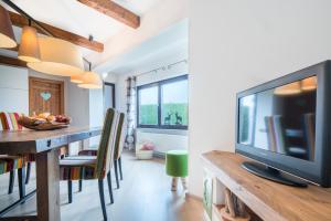 TV a/nebo společenská místnost v ubytování Zur Schönen Aussicht Hotel garni