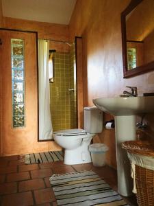 un baño con inodoro y lavabo en La Casa del Chileno, en Liérganes