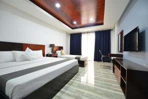 TV a/nebo společenská místnost v ubytování Hotel Gabriella