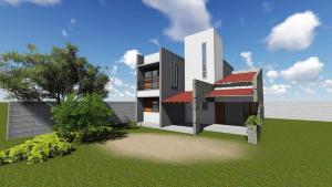 a rendering of a house with a yard at Sudarshi's Home in Mount Lavinia