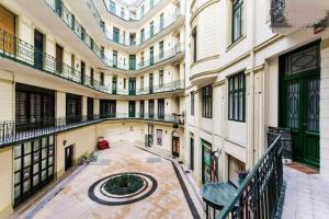 a view of a building with a courtyard at Private Apartment Centertown in Budapest