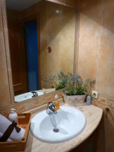 サン・セバスティアン・デ・ロス・レイエスにあるApartamento Sanseのバスルーム(洗面台、鏡付)
