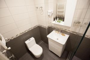 a bathroom with a toilet and a sink at Cozy appartement, loft2 in New Gudauri in Gudauri