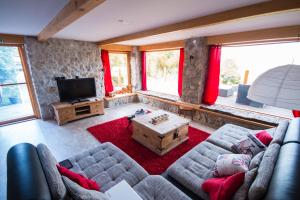 a living room with a couch and a tv at Villa Jelenic by Bertovic in Ogulin