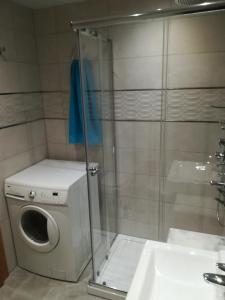 La salle de bains est pourvue d'un lave-linge et d'un lavabo. dans l'établissement Apartamento en La Carihuela, à Torremolinos