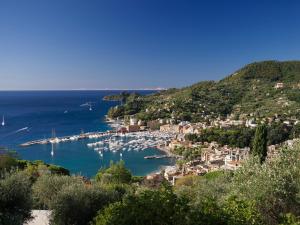 a view of a harbor with boats in the water at Albergo Annabella in Santa Margherita Ligure