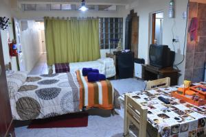 a living room with two beds and a television at Del Alto-Viviendas turisticas in Zapala