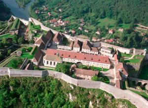 an aerial view of a building on a mountain at Doubs Hotel - Besançon Ecole Valentin in Besançon